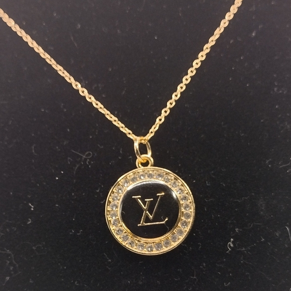 LOUIS VUITTON LV ZIPPER PULL CHARM GOLD tone metal, RHINESTONES 23mm - Picture 3 of 7